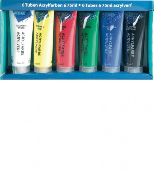Acrylfarbe, 6 Tuben à 75 ml